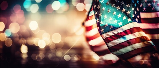 Us Flag, Happy martin luther king day art bokeh background. Generative AI