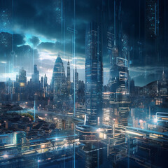 Naklejka premium city at night