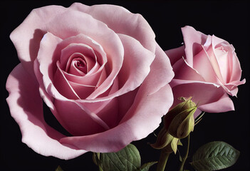 Graceful Beauty: A Pink Rose in Full Bloom