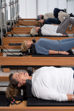 Group of women doing footwork exercise