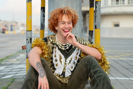 Happy queer man portrait 