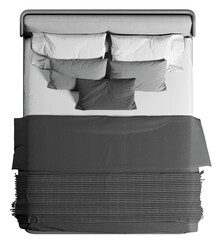 Top view of double bed with headboard