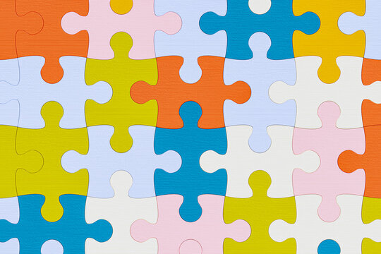 Jigsaw Puzzles in retro colors