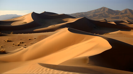 Fototapeta na wymiar sand dunes in the desert generative art