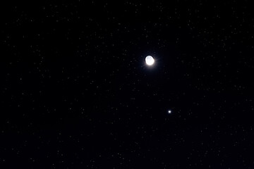 The Moon and the planet Venus in conjunction.