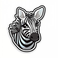 Head of a zebra, sticker.