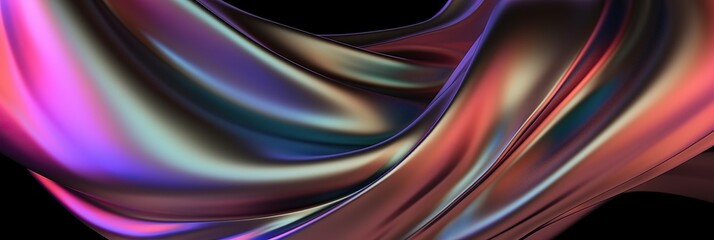 Abstract iridescent smooth metallic liquid background (generative ai)