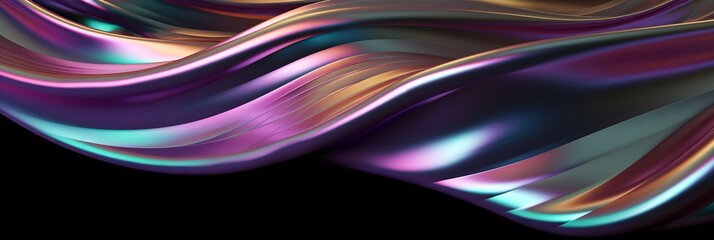 Naklejka premium Abstract iridescent smooth metallic liquid background (generative ai) 