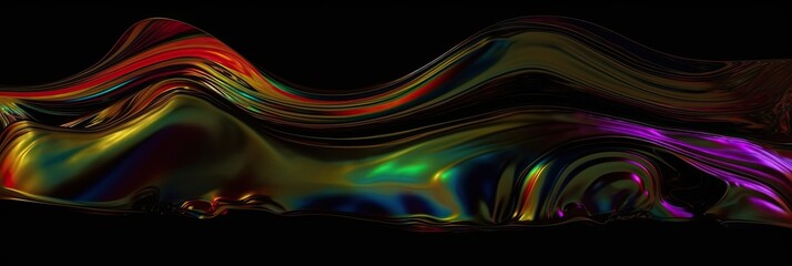 abstract rainbow metallic liquid background (generative ai) 