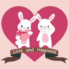 プレゼントを渡す可愛いウサギ