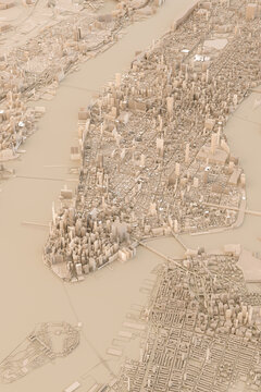 3d model of an aerial view of Manhattan