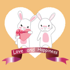 プレゼントを渡す可愛いウサギ