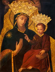 Foto op Plexiglas GENOVA, ITALY - MARCH 6, 2023: The painting of Madonna in byzantine style in the church Chiesa di Santa Croce e San Camillo by unknown artist. © Renáta Sedmáková