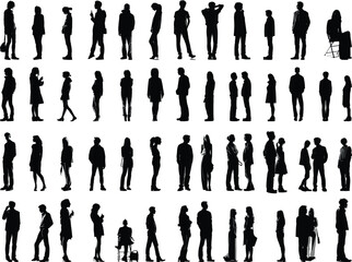 silhouettes of various people