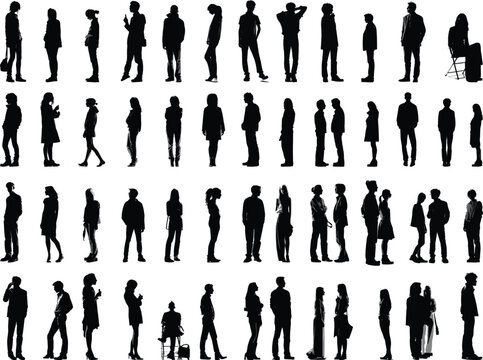 silhouettes of various people