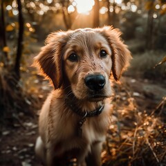 Golden Retriever in the Park looking cute