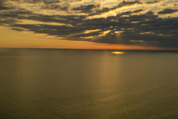 sunset over the river