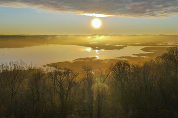 sunrise over the Potomac river