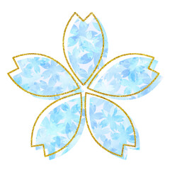 Blue watercolor cherry blossom