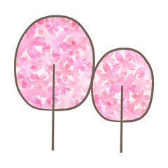 Pink watercolor tree