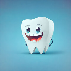 cartoon tooth that is smilng