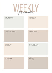 weekly planner for notebook notes diary