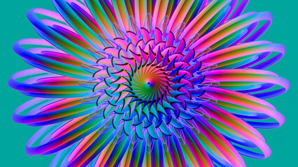 Rainbow color flower.