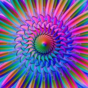 Bright rainbow color flower.