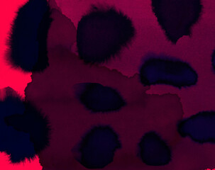 Spotty Seeping Watercolor on Red Background