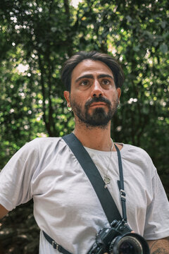 portrait of a photographer in the jungle