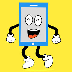 a gadget-shaped cartoon illustration suitable for gadget introduction advertisements