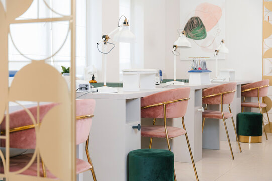Interior of modern nail salon