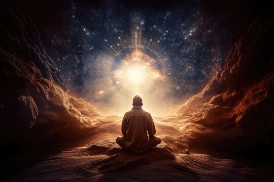 spiritual awakening enlightment meditation. Generative AI