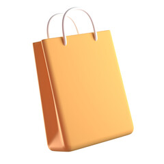 3D Illustration of Brown Paper Shopping Bag