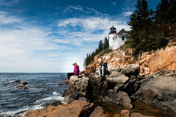 Fototapeta premium With a lighthouse in the background