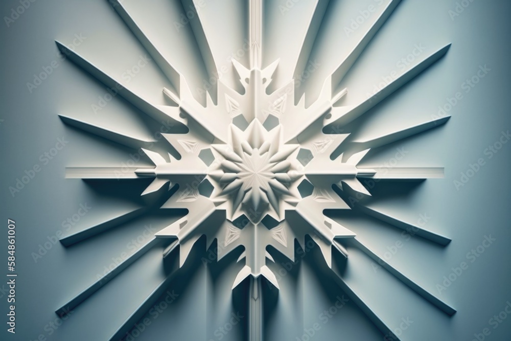 Poster a white snowflake is shown in a blue background with a black background art deco building art deco a