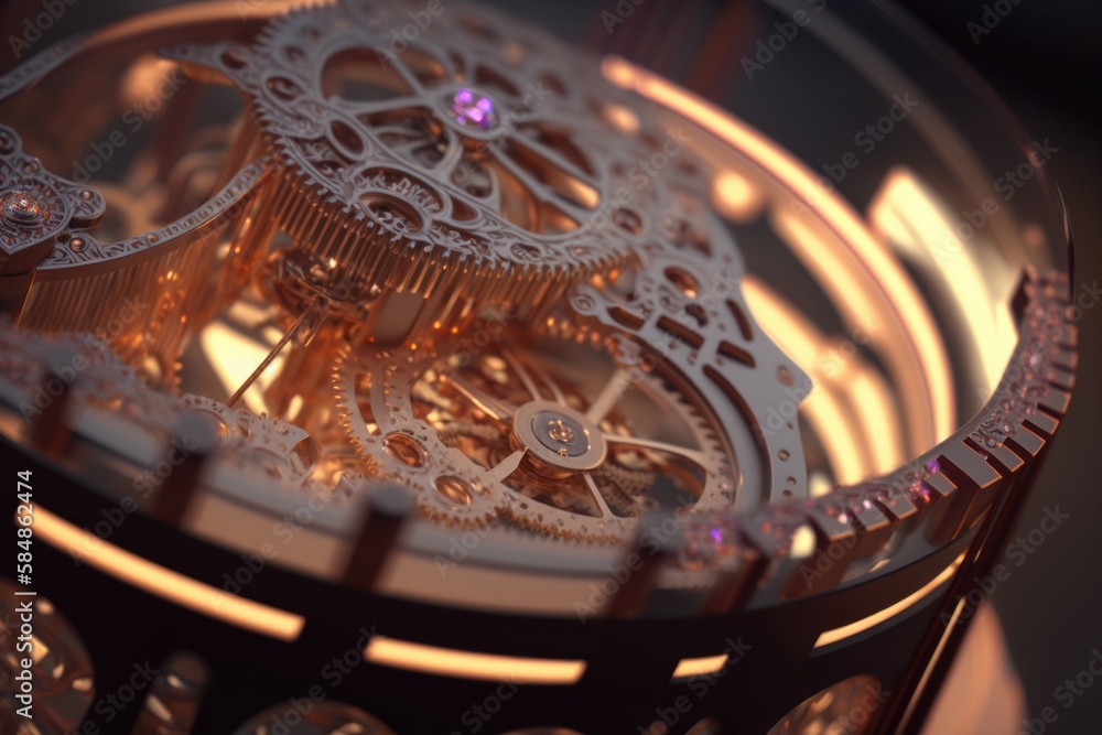 Poster a close up of a clock with a light shining on it historic clock tower kinetic art motion graphics ge