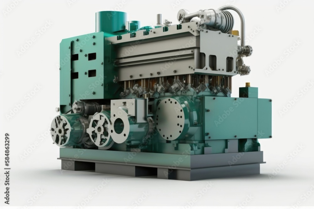 Poster a large green machine with a white background and a white background deep sea trench bronze casting 