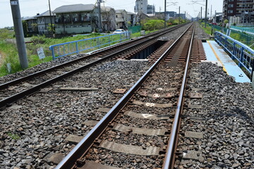 Fototapeta premium 常磐線の鉄道線路 茨城県