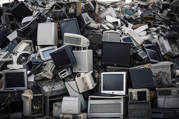 Mountain of Outdated Electronics The Impact of Discarded Devices on Our Planet, generative ai