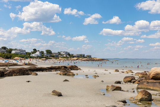 Summer landscape beach New England Gloucester, Massachusetts  
