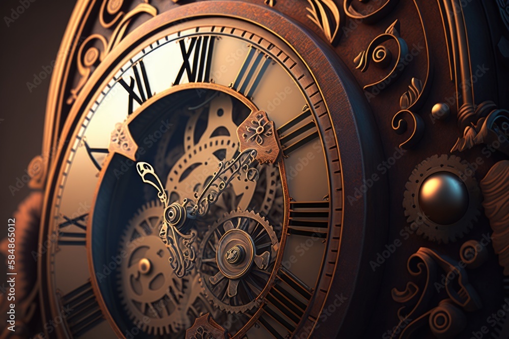 Poster a close up of a clock with a sky background behind it historic clock tower time-lapse photography ti