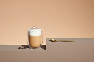 Iced milk Coffee, a trendy fluffy creamy whipped coffee