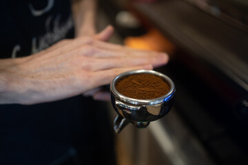 Process of making coffee in a coffee machine