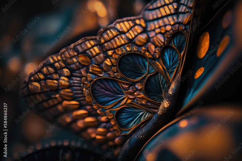 Poster a close up of a butterfly wing with a blurry background zoo macro photography macro photography gene