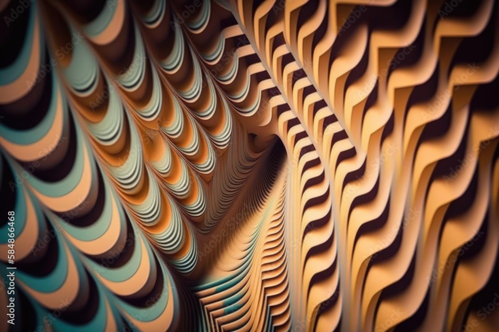 Aufkleber a very large abstract picture of a very large structure with wavy lines desert sand dunes at golden 