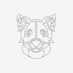  a cute dog icon outline artwork drawing illustration 