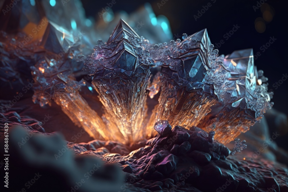 Poster a close up of a piece of glass with a light coming out of it glacier animation motion graphics gener