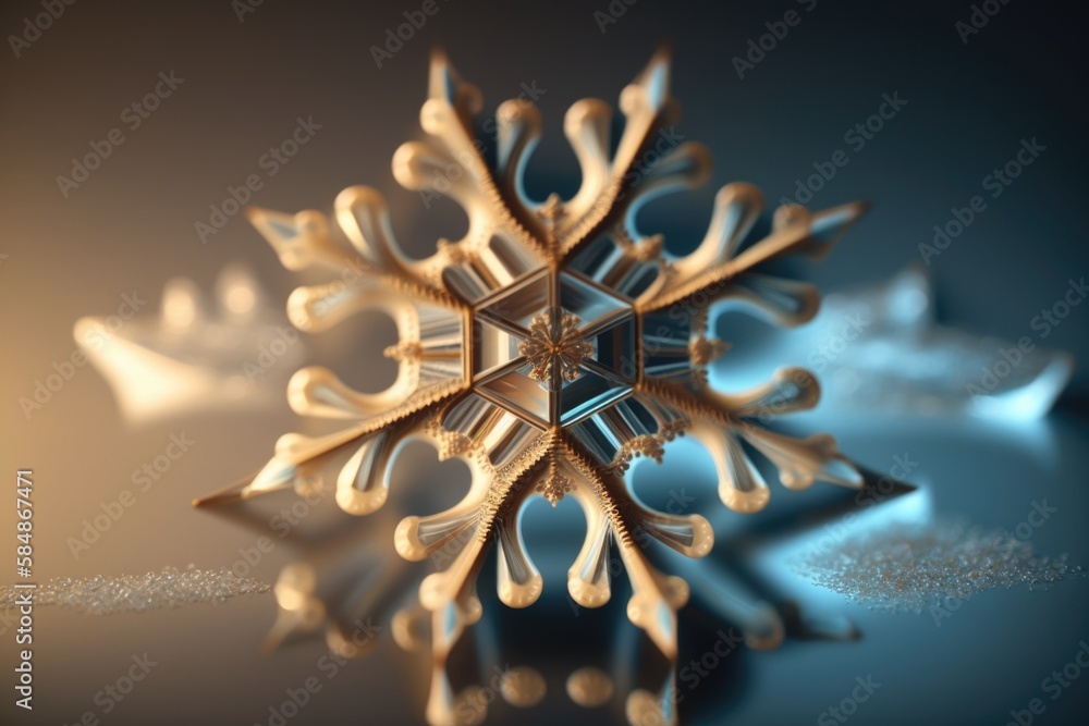 Poster a snowflake is shown in a close up picture of the snow tundra macro photography motion graphics gene