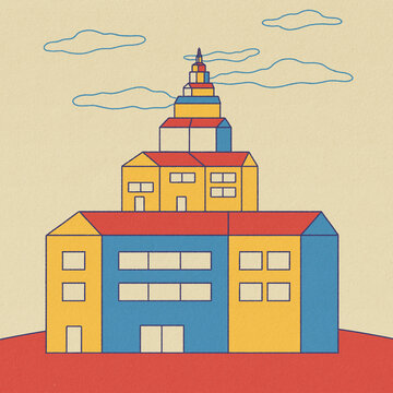 School Tower Illustration